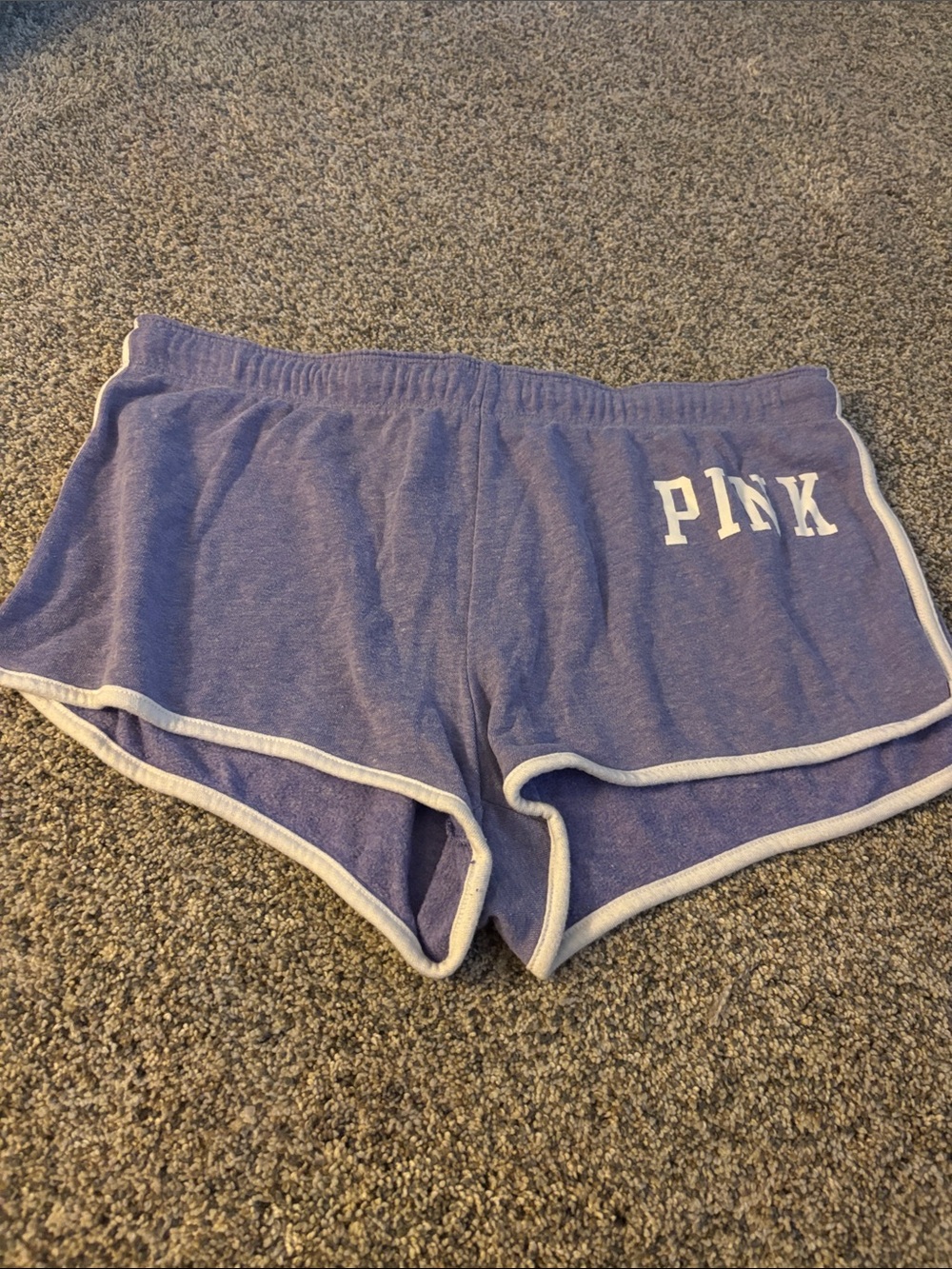 PINK Heather Lavender Lounge Shorts with White Trim